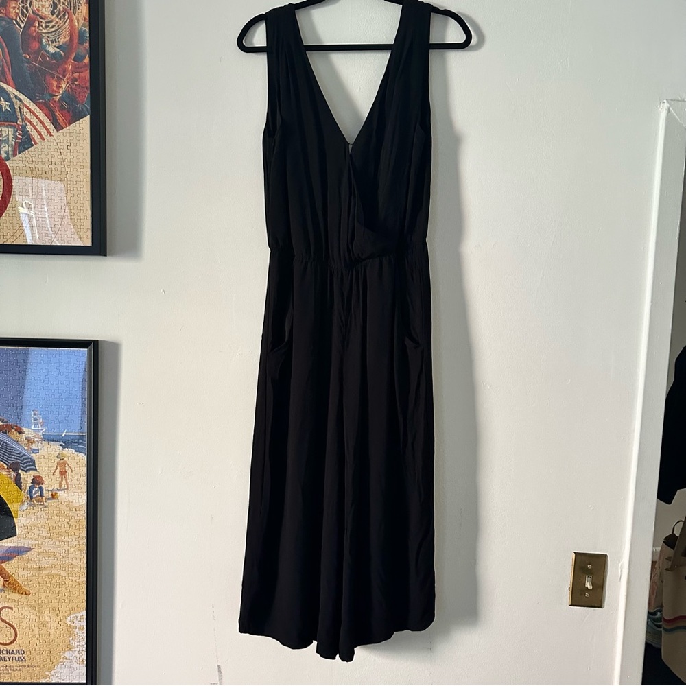 Flowy V-Neck Midi Jumpsuit